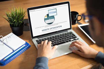 WEBSITE OPTIMIZATION CONCEPT ON SCREEN