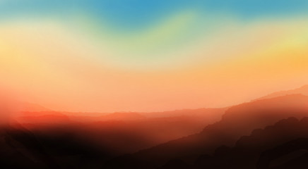 sunset in the mountains