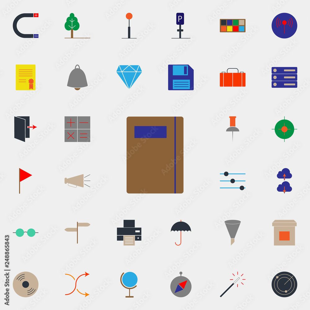Aufkleber colored notebook icon. web icons universal set for web and mobile