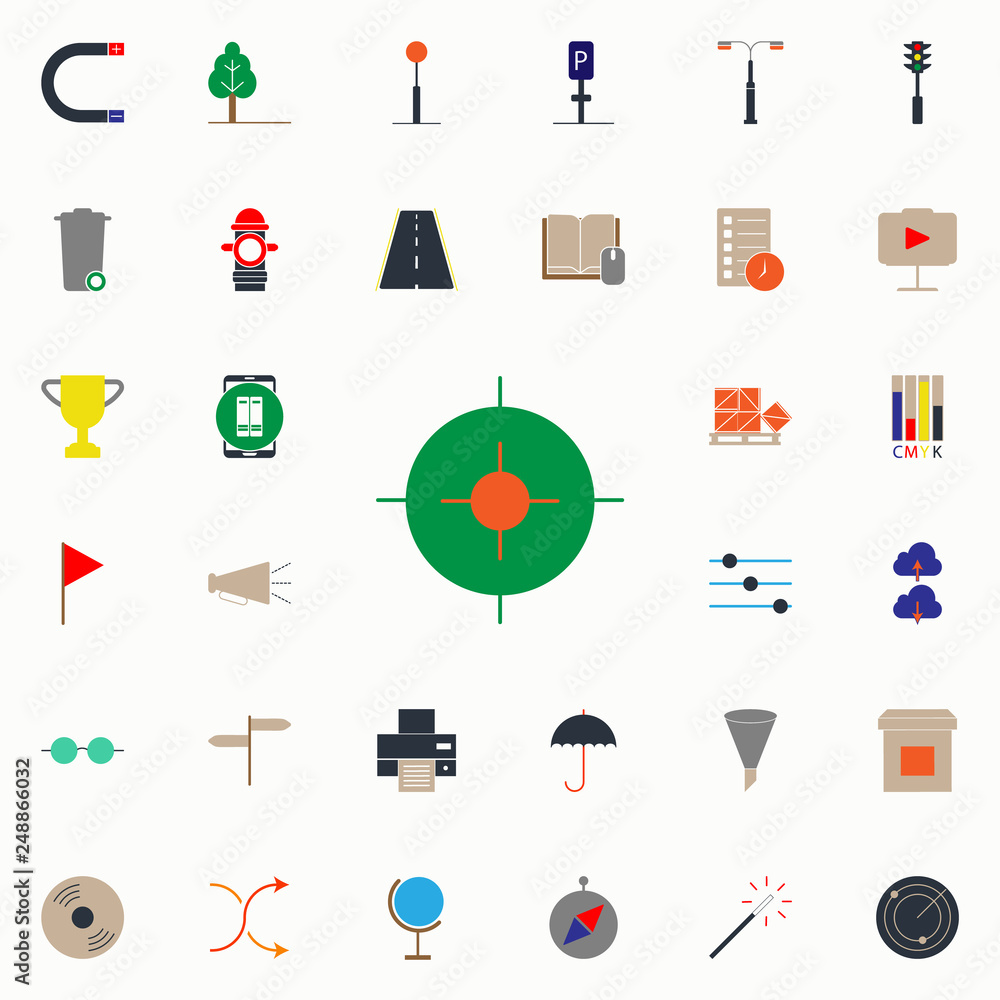 Poster colored aim icon. web icons universal set for web and mobile