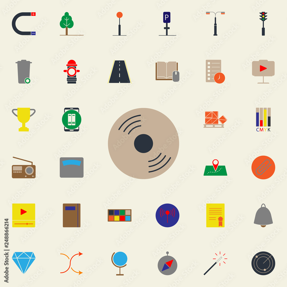 Aufkleber colored cd disk icon. web icons universal set for web and mobile