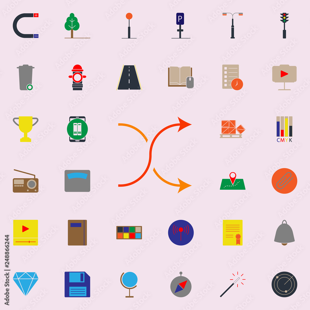 Poster colored way arrows icon. web icons universal set for web and mobile