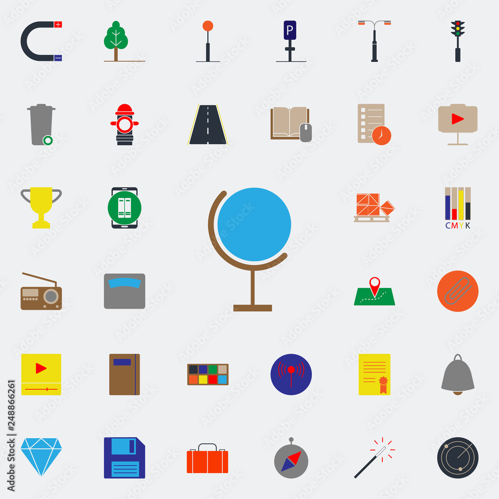 Poster colored globe icon. web icons universal set for web and mobile