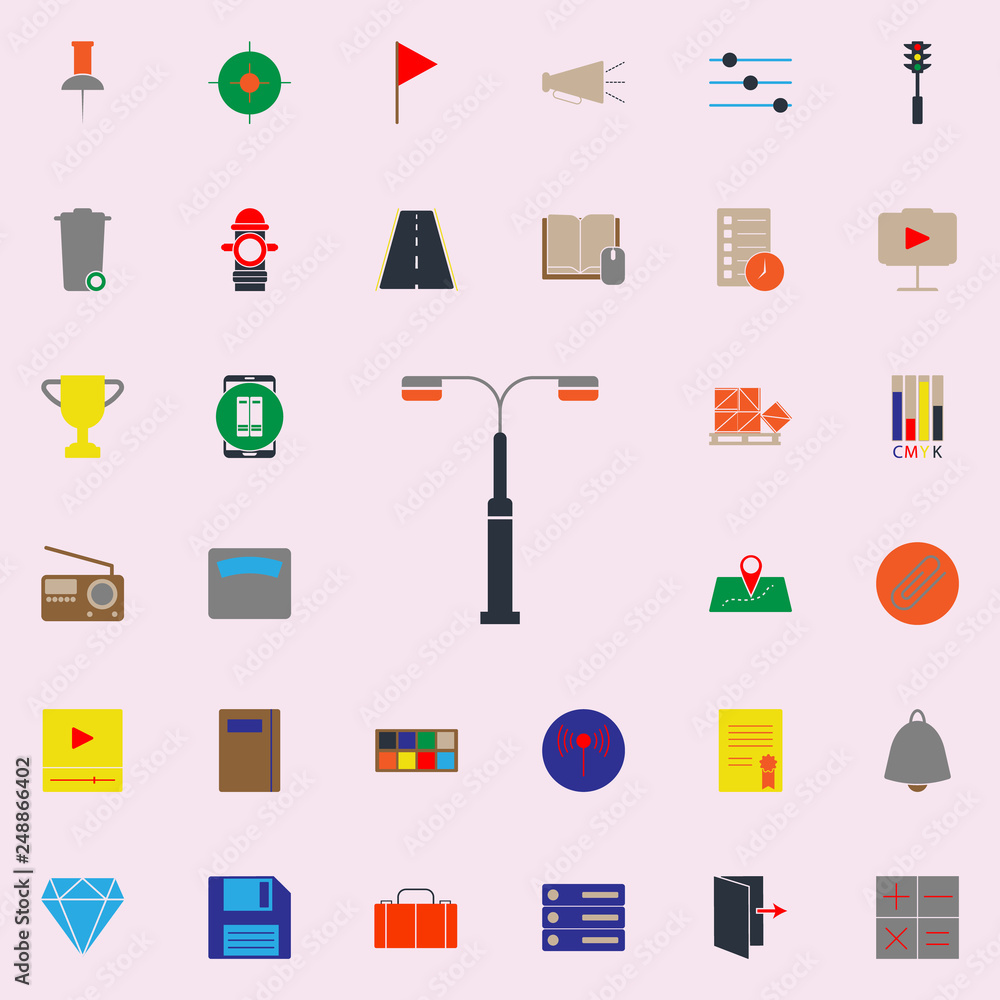 Poster colored street light icon. web icons universal set for web and mobile