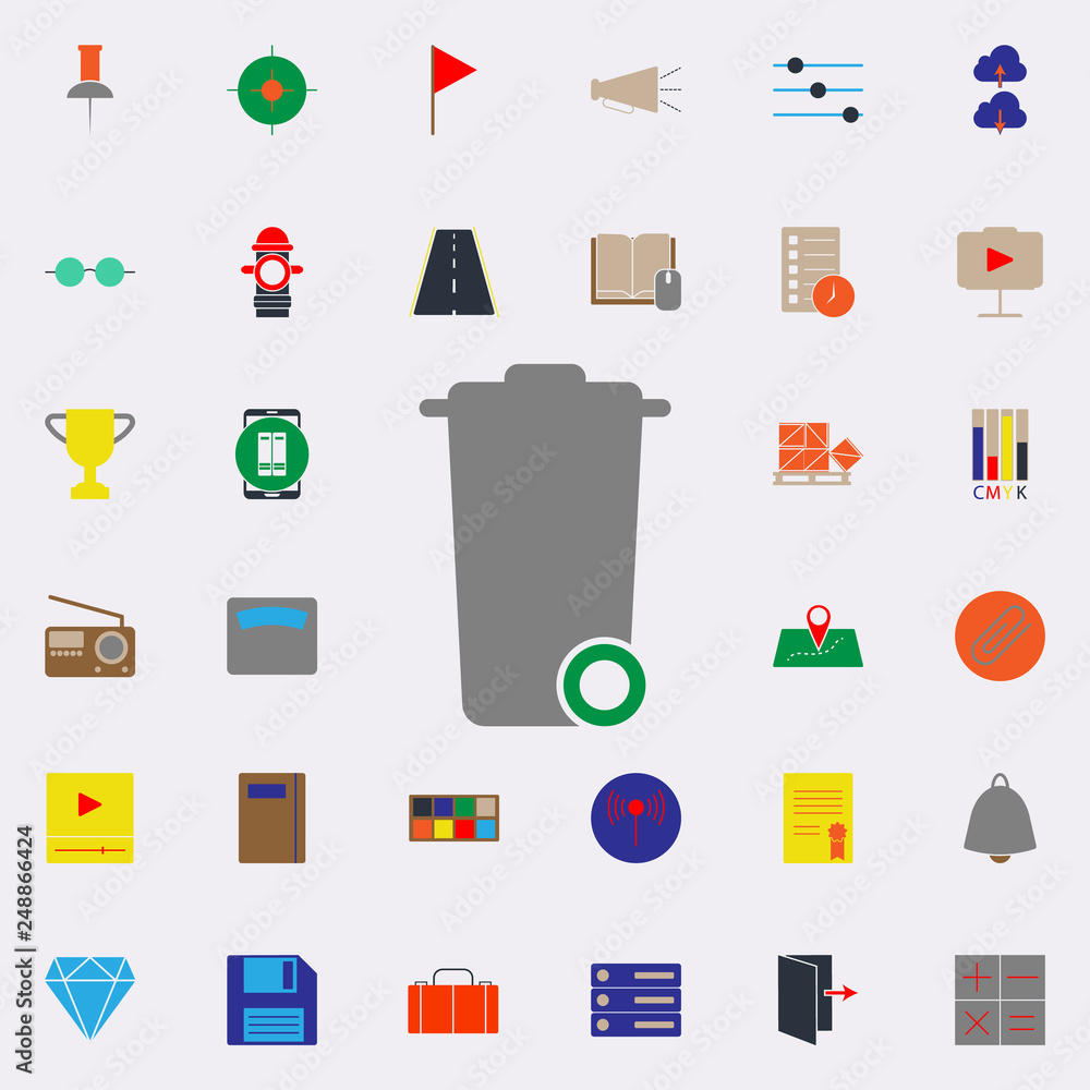 Poster colored trash box icon. web icons universal set for web and mobile