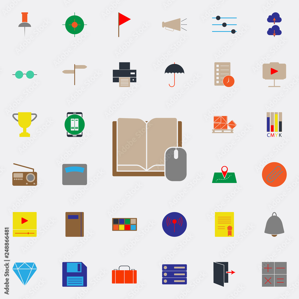 Poster colored online books icon. web icons universal set for web and mobile