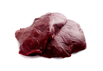 Fresh Deer Meat or Venison Isolated on White Background