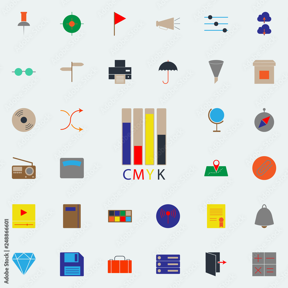 Poster colored cmyk color icon. web icons universal set for web and mobile