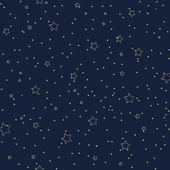 Fototapeta premium Seamless night sky pattern in winter theme. Eps 10.