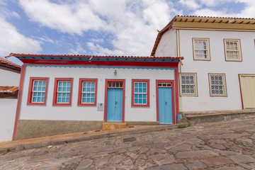 Casarios da cidade histórica de Diamantina, estado de Minas Gerais, Brasil.