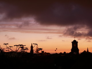 Fototapeta na wymiar sunset in the city of La Serena, Chile