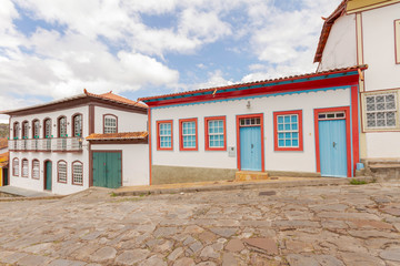 Casarios da cidade histórica de Diamantina, estado de Minas Gerais, Brasil.