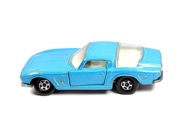 Vintage Retro Sports Car Child Toy On White Background