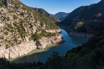 View of the artificial lake of Evinos River in Central Greece, Greece