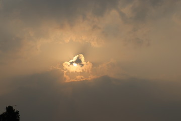 Sun behind cloud