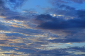 The cloudy look feel blue sky after the sunset