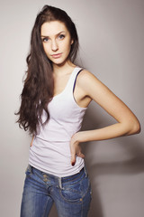 Studio shoot of brunette girl