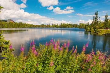 Mountain lake Strbske pleso in National Park High Tatras, Slovakia