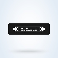 Car radio. Single flat icon on white background. Vector illustration