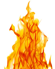 sparks of bright yellow fires on white