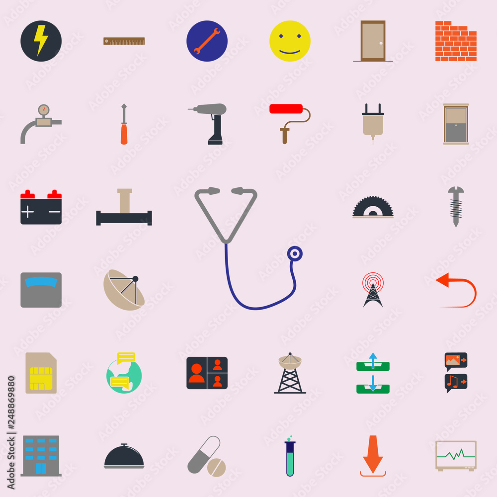 Poster colored restaurant menu icon. web icons universal set for web and mobile