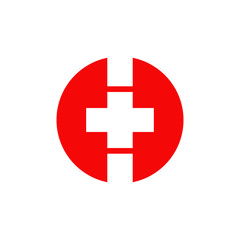 medical logo design with cross icon