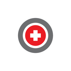 medical logo design with cross icon