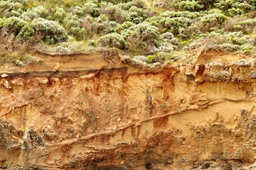 Coastline cliff formation