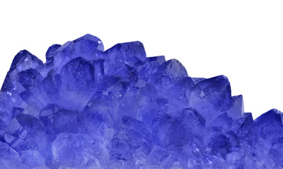 bright sapphires crystals isolated on white