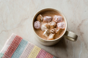 Healthy Homemade Milk Babyccino with Marshmallows and Cocoa / Cinnamon Powder