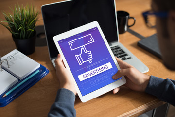 ADVERTISING CONCEPT ON SCREEN