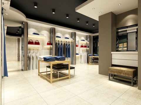 3d render fashion shop