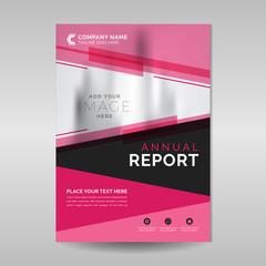 Pink and black annual report template