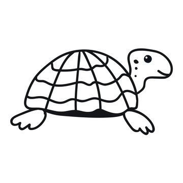 Turtle outline icon. Hand drawn vector  illustration for greeting card, t shirt, print, stickers, posters design on white background.