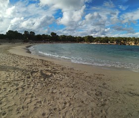 famous beach of Cala Bassa in ibiza, pitiusa island of the balearics