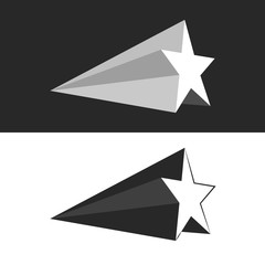 Star logo set motion isometric shape minimalist design element, perspective lines stretching into the horizon