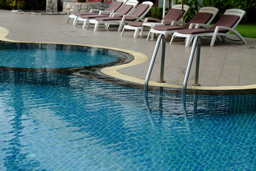 Swimming pool with clear blue water