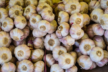 Garlic cloves for sale in the market at Aix-en-Provence, France