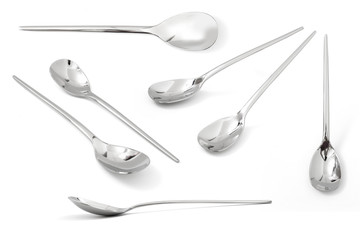 silver spoon isolated on white