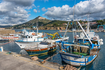 Fishing Boats in a Port on the Southern Italian Coast