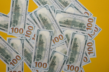 The silver picture is placed on a yellow background. Success, business concept With copy space