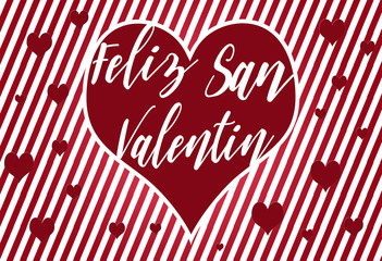 Feliz San Valentin bonito diseño gráfico con letras y corazones