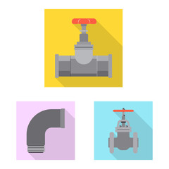 Isolated object of pipe and tube sign. Collection of pipe and pipeline stock symbol for web.