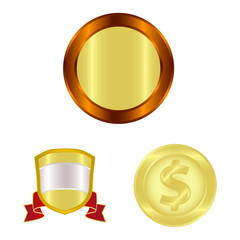 Isolated object of emblem and badge sign. Collection of emblem and sticker stock vector illustration.