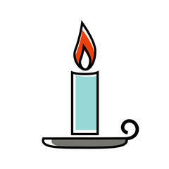 Candle icon vector illustration on white background