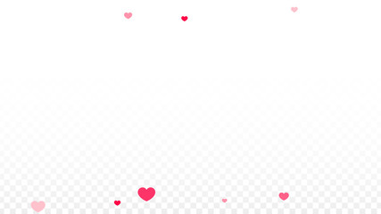 Hearts Confetti Falling Background. St. Valentine's Day pattern. Romantic Scattered Hearts Design Element. Love. Sweet Moment. Gift. Cute Element of Design for Sales or Celebration.