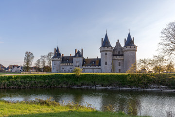 Scenic View Over The Lake of Chateau de Sully-sur-Loire, France.