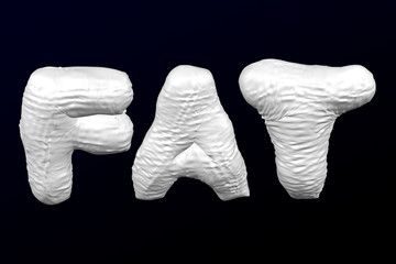 White word - fat. 3D rendering.