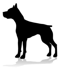 A detailed animal silhouette of a pet dog