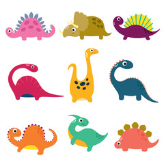 Funny cartoon dinosaurs collection